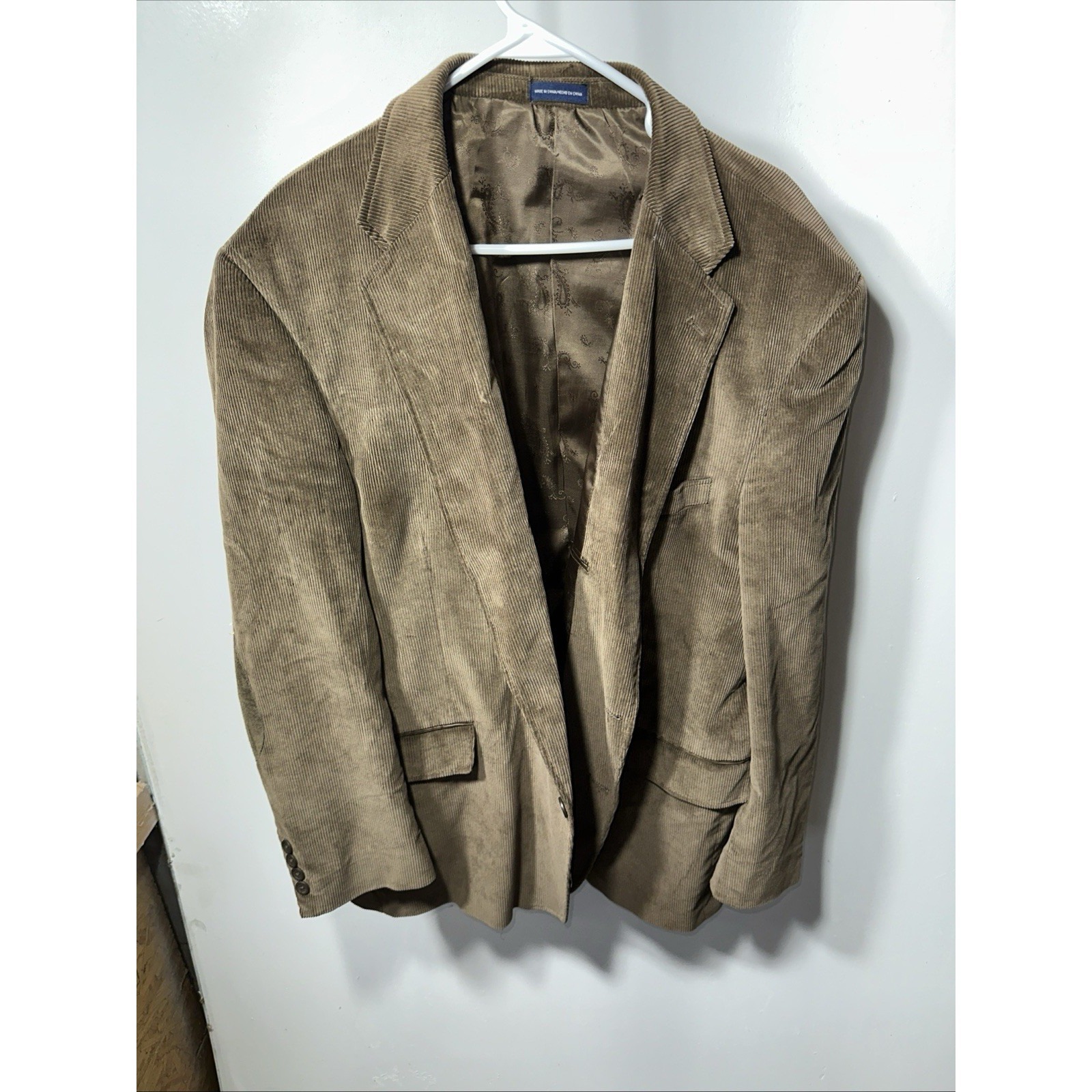 Stafford Jacket Blazer Mens 50r Brown Corduroy Elbow Patches Classic Fit